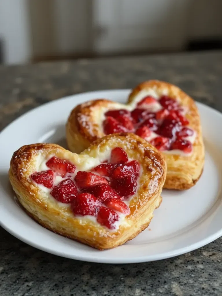 Strawberry Cream Cheese Heart Danishes