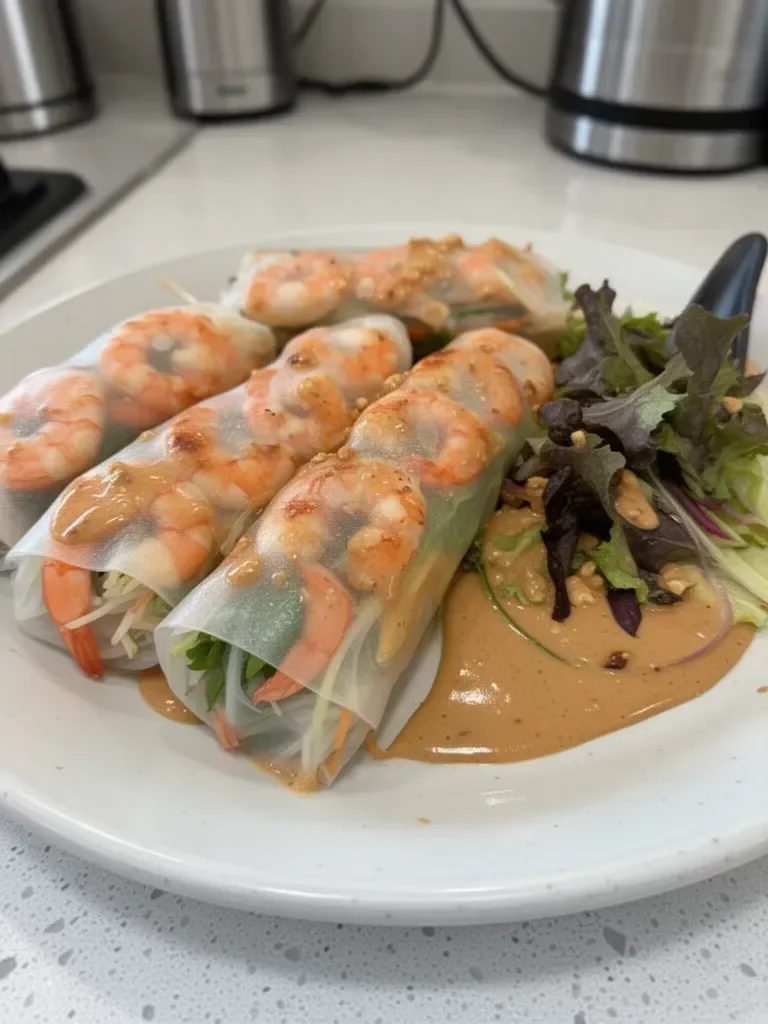 Thai Shrimp Rolls With Peanut Sauce