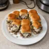 Delicious Venison Philly Cheesesteak Sliders on a platter