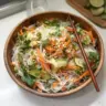 Vibrant Vietnamese Vermicelli Noodle Salad with fresh vegetables and herbs