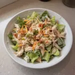 Bacon Ranch Chicken Salad with Cheddar in a bowl