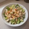Bacon Ranch Chicken Salad with Cheddar in a bowl