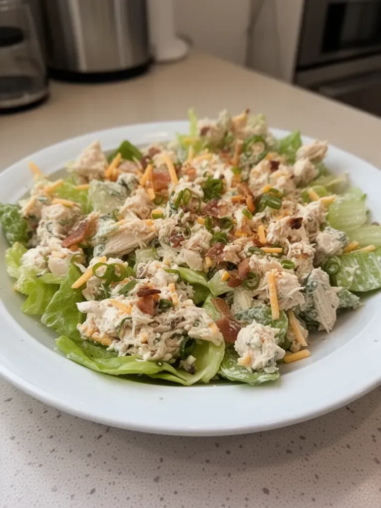Bacon Ranch Chicken Salad with Cheddar (Low Carb)