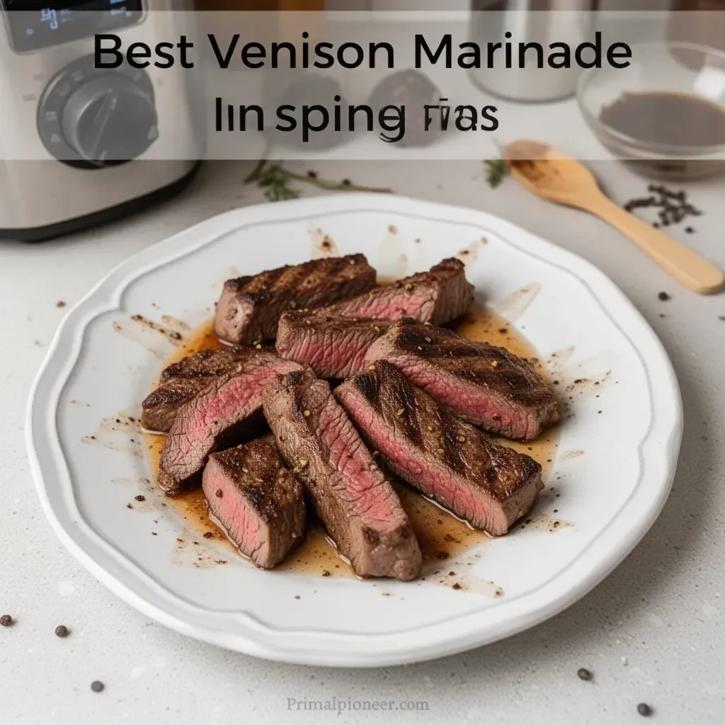 Delicious venison marinated in the best marinade for game meat.