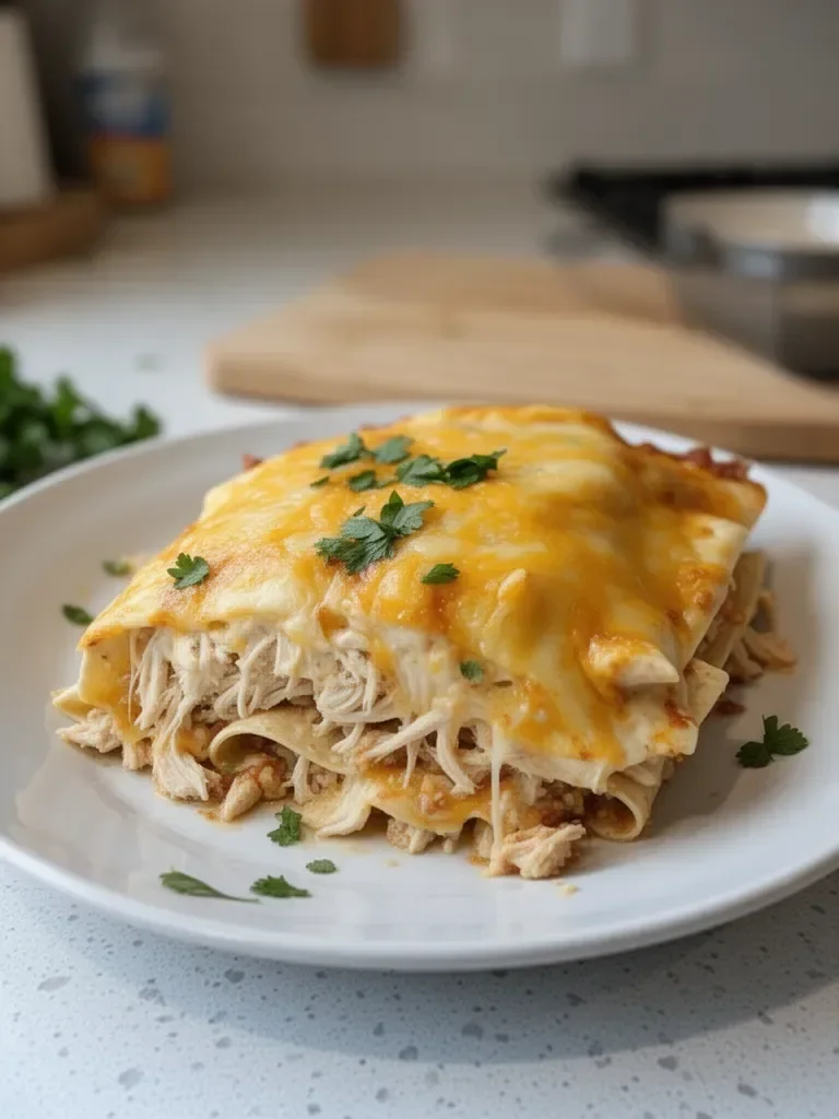 Cheesy Baked Chicken Enchilada Casserole