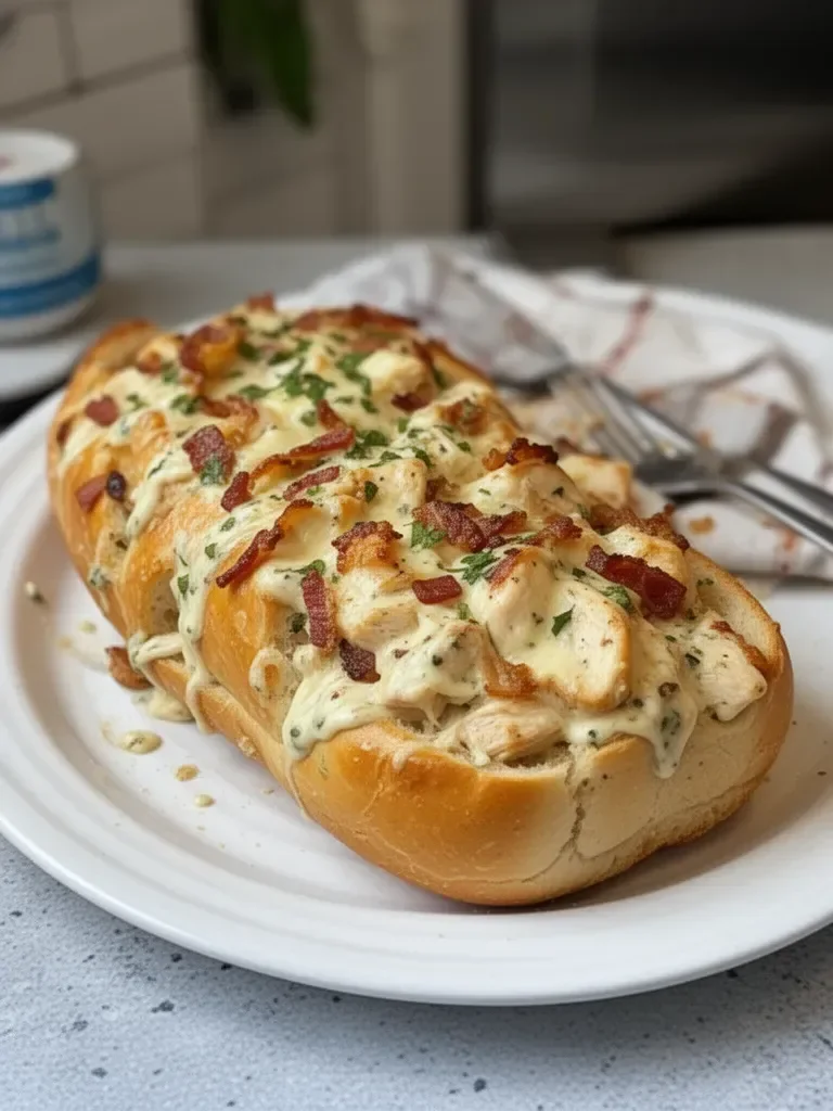 Chicken Bacon Ranch Stuffed Bread