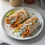 Delicious homemade Chicken Burrito filled with fresh ingredients