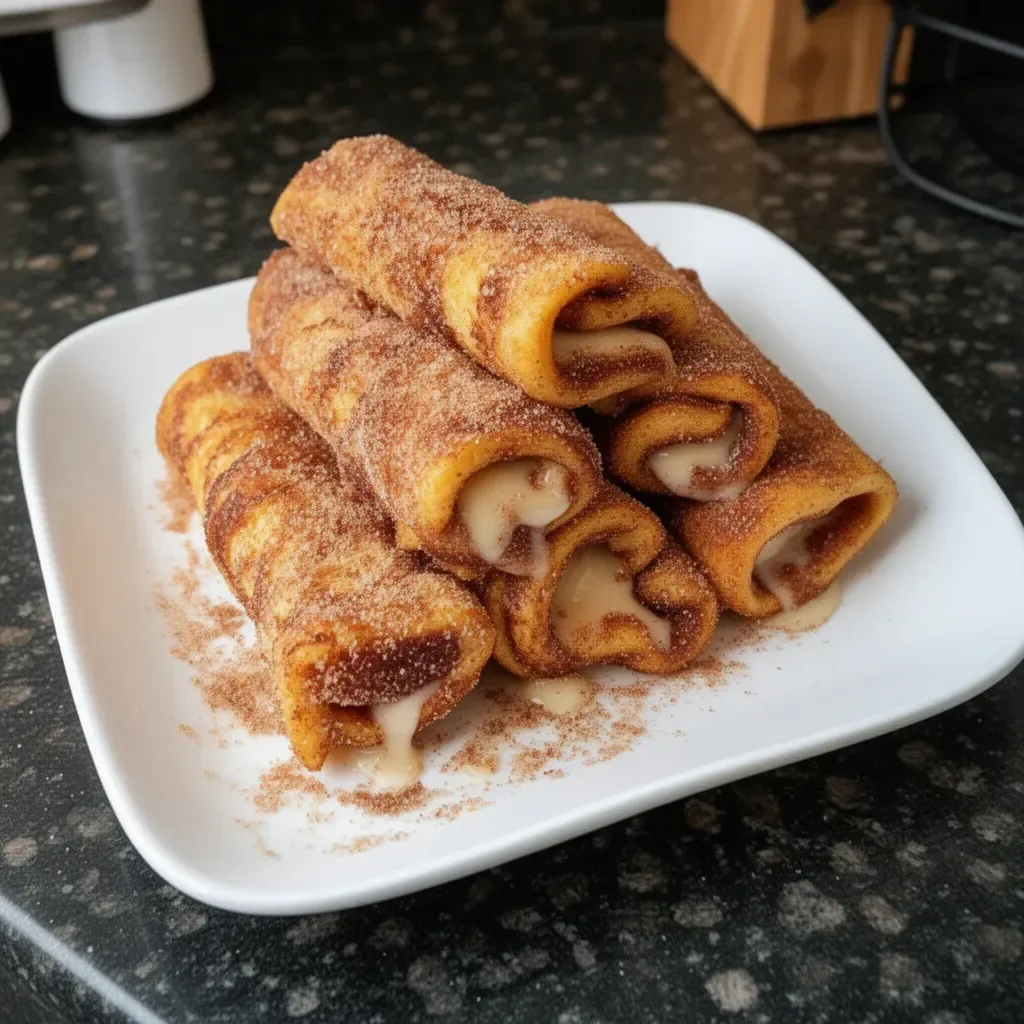 Cinnamon Sugar French Toast Roll-Ups served on a plate for brunch