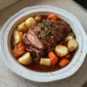 Delicious Crock Pot Sirloin Tip Roast served with vegetables