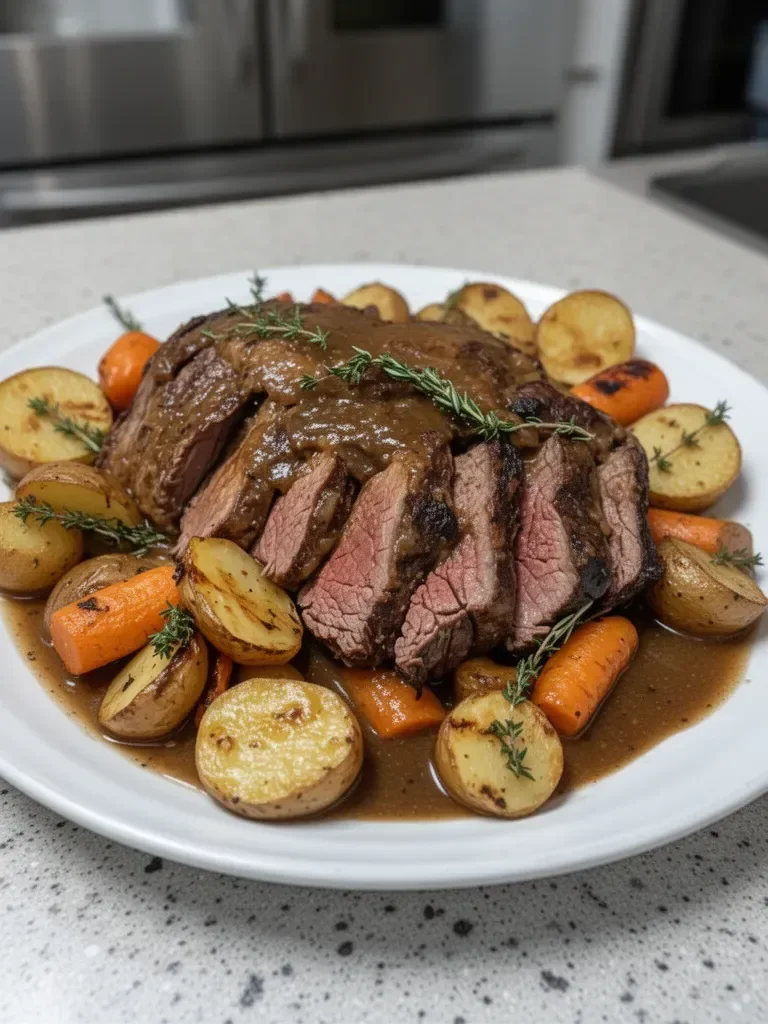 Easy Baked Rump Roast with Rich Gravy and Vegetables