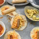 Delicious easy breakfast taquitos filled with scrambled eggs and cheese.