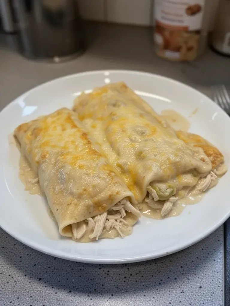 Easy Creamy White Chicken Enchiladas