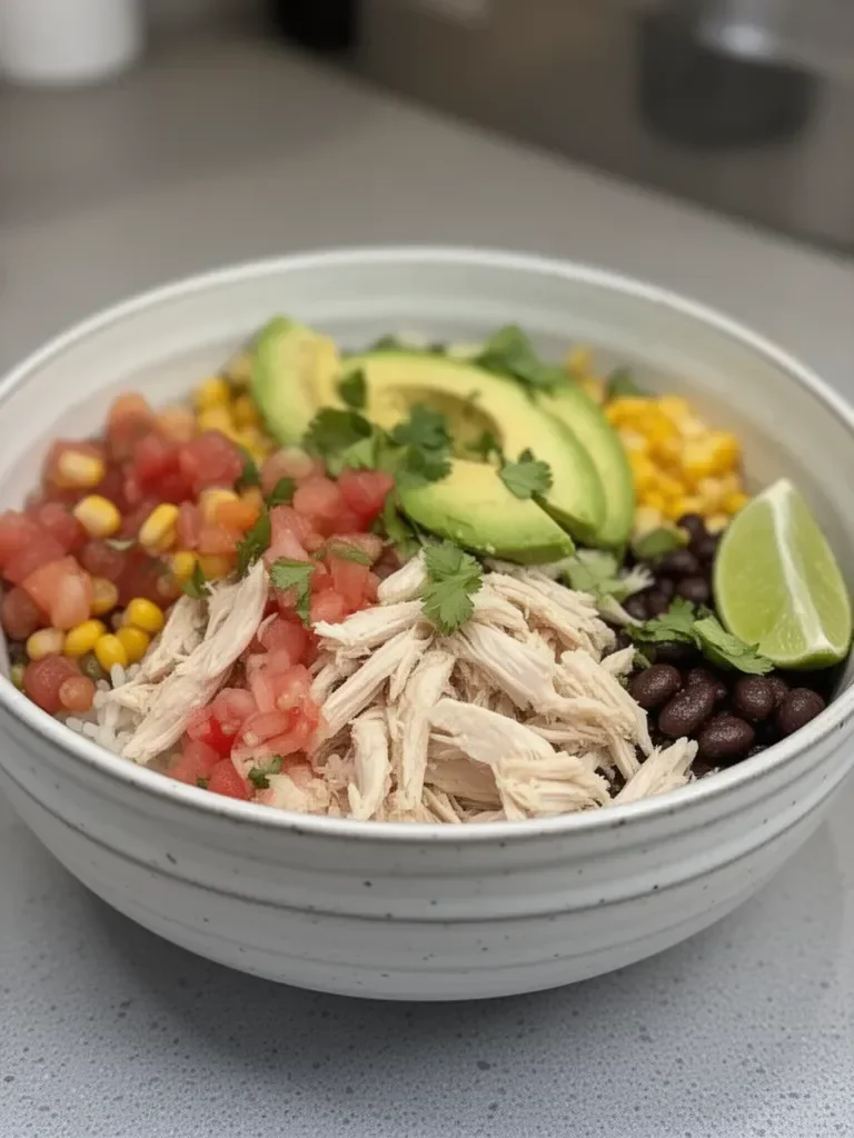 Easy Rotisserie Chicken Burrito Bowl