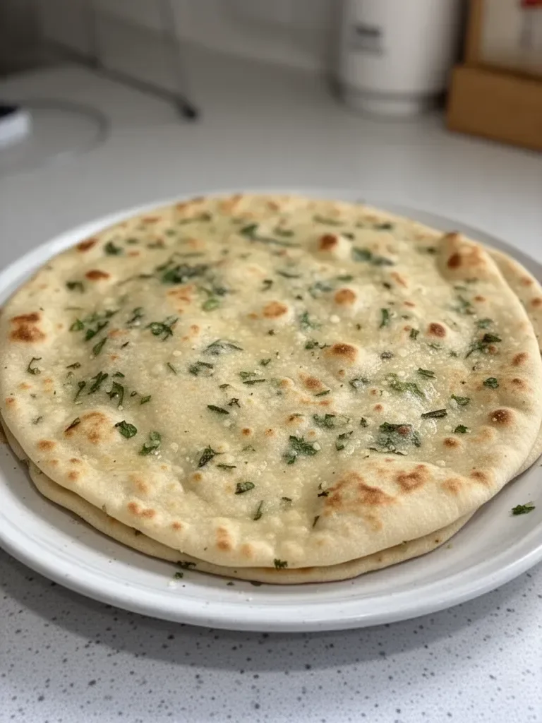 Garlic Flatbread Recipe with Liquid Batter - No Knead, No Dough