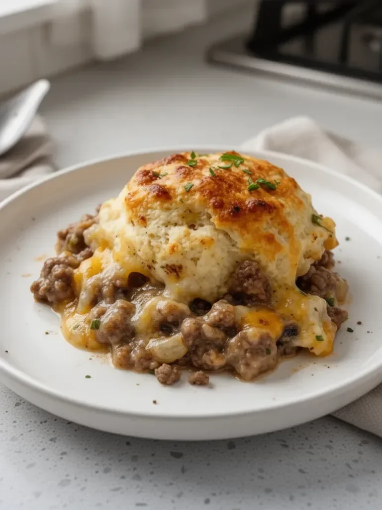 Ground Beef and Biscuit Bake