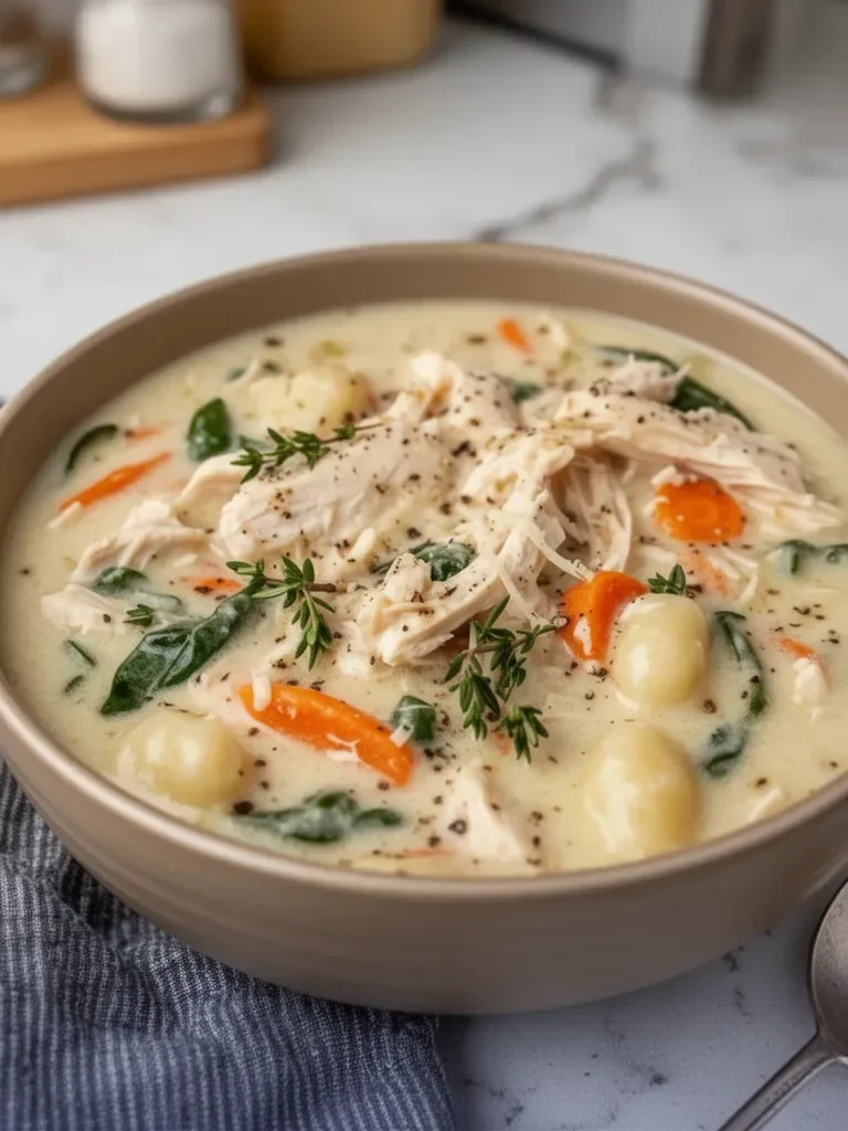 Healthy Rotisserie Chicken Gnocchi Soup