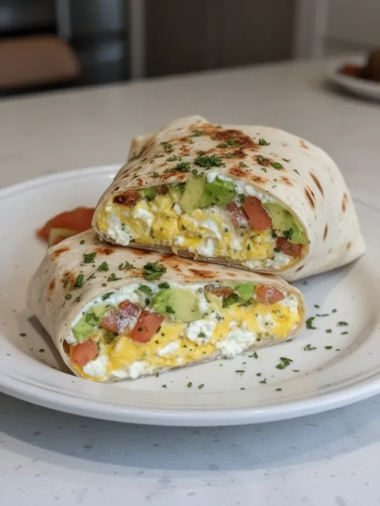 High-Protein Breakfast Wrap with Cottage Cheese and Avocado