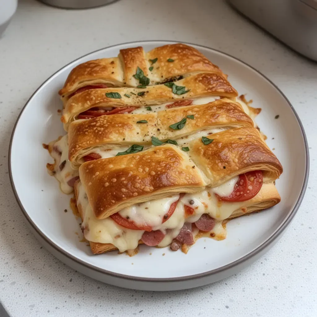 Italian Crescent Roll Sandwich Bake served at a party