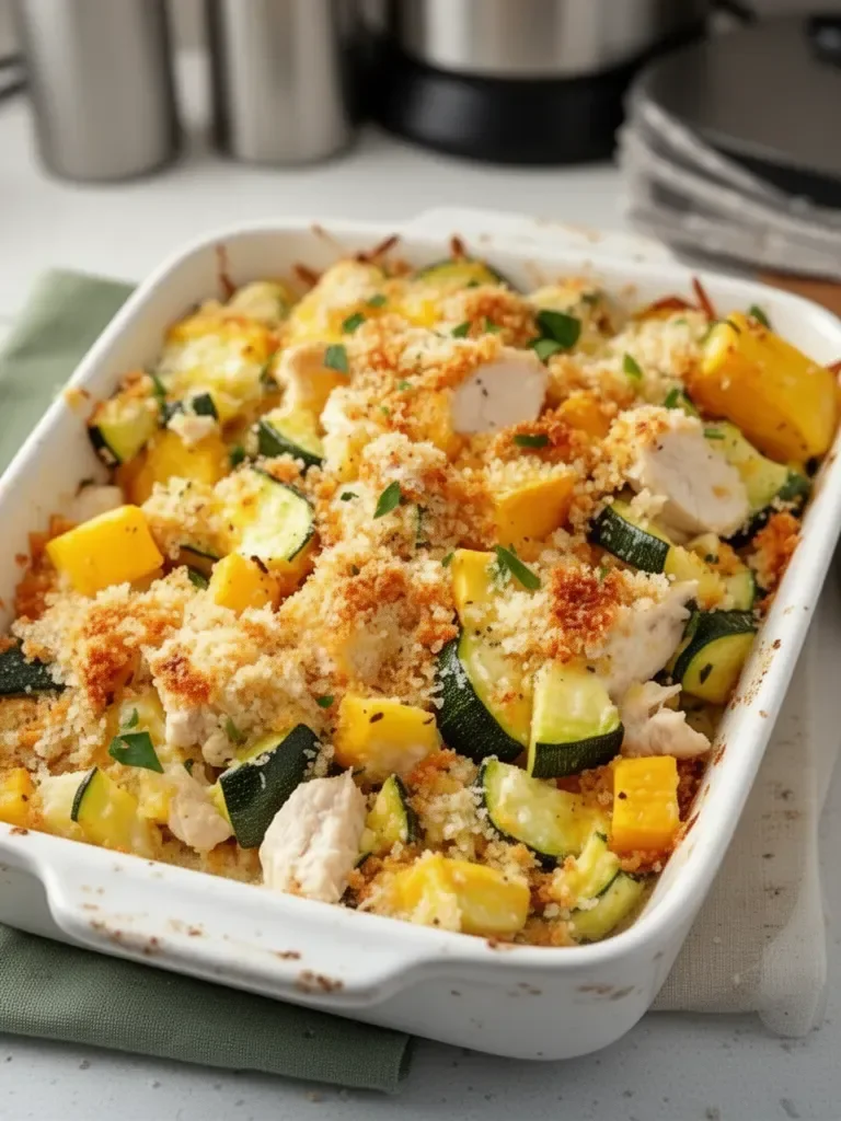 Low Carb Rotisserie Chicken Zucchini Casserole