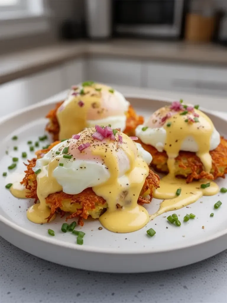 Mouthwatering Latke Eggs Benedict