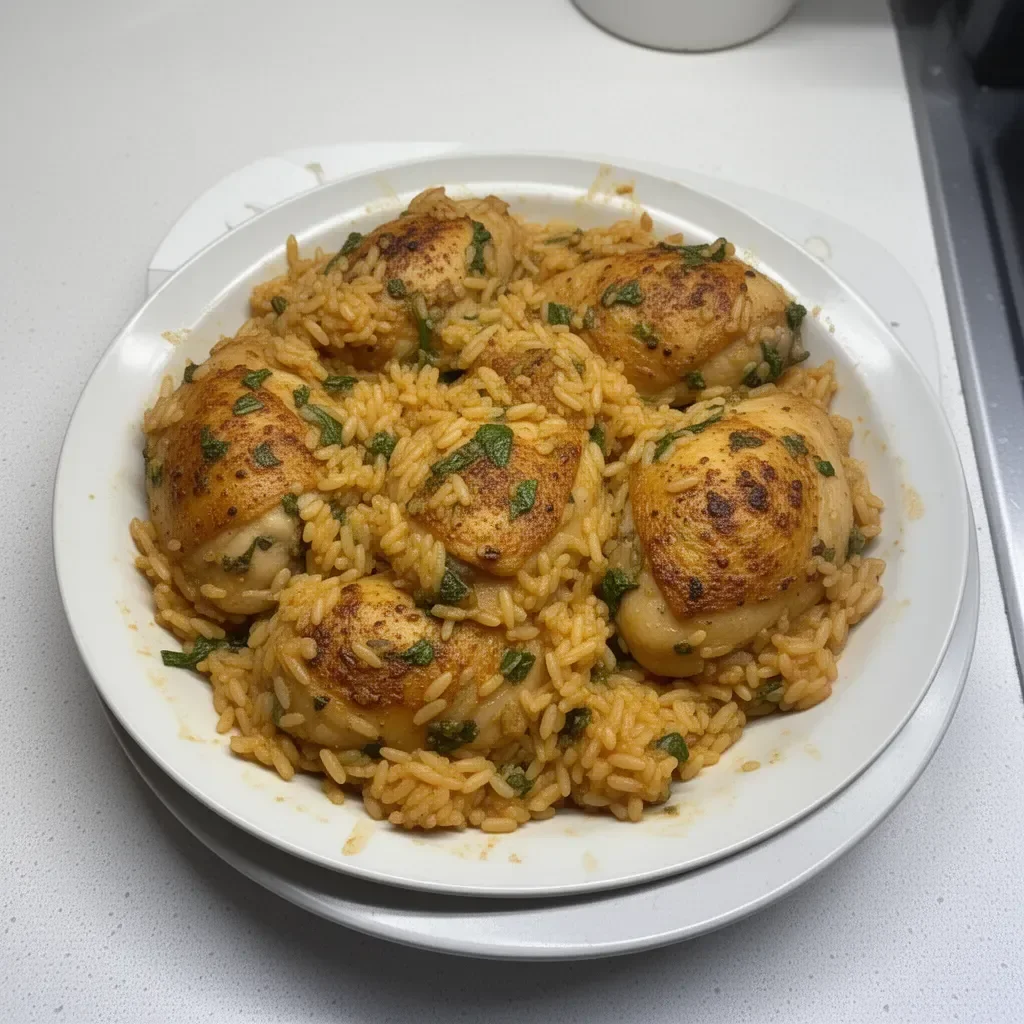 One-Pan Marry Me Chicken Orzo served in a colorful bowl.