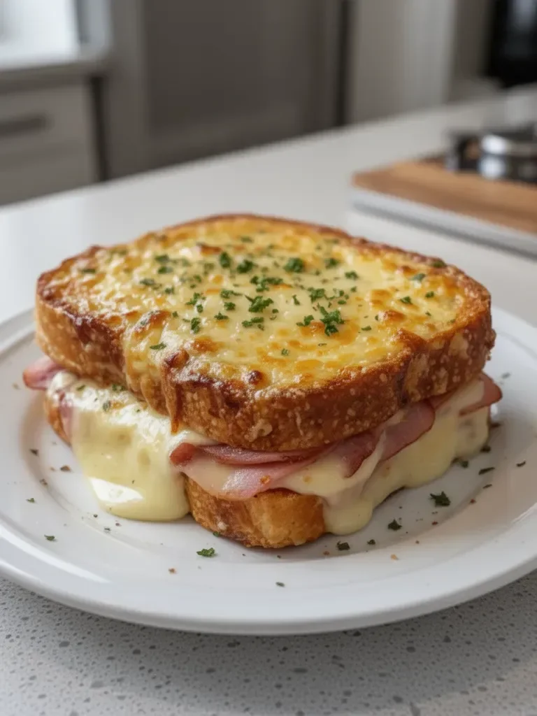 Savory Croque Monsieur Recipe Easy Homemade French Ham & Cheese Sandwich