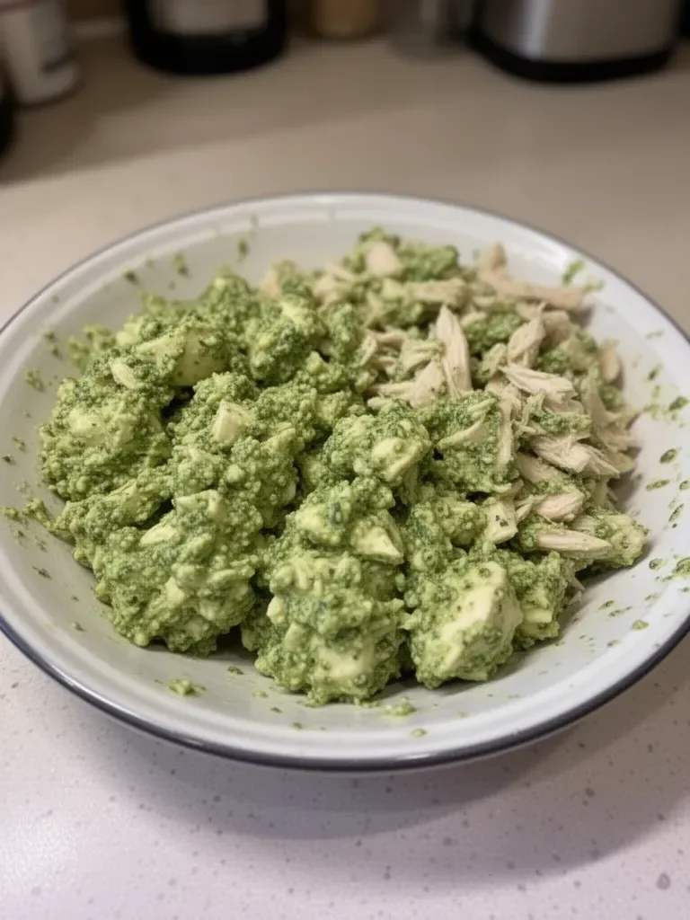 Simple Pesto Chicken Salad - 3 Ingredients!