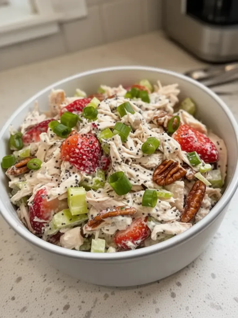 Strawberry Pecan Poppy Seed Chicken Salad