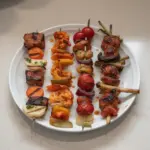 A variety of easy kebab recipes displayed on skewers for grilling