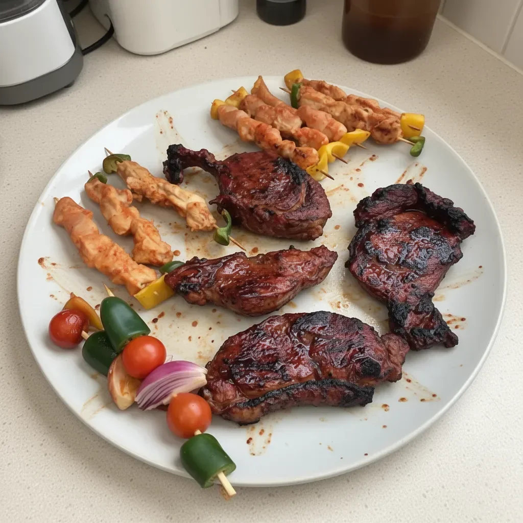 Group of friends enjoying a backyard BBQ with delicious grilled food