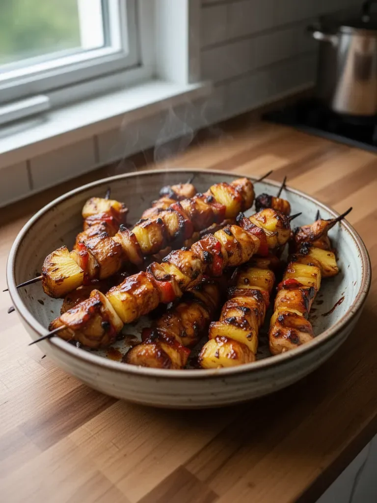 BBQ Pineapple Chicken Kabobs