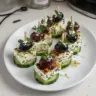 Delicious Feta Cucumber Bites served on a platter