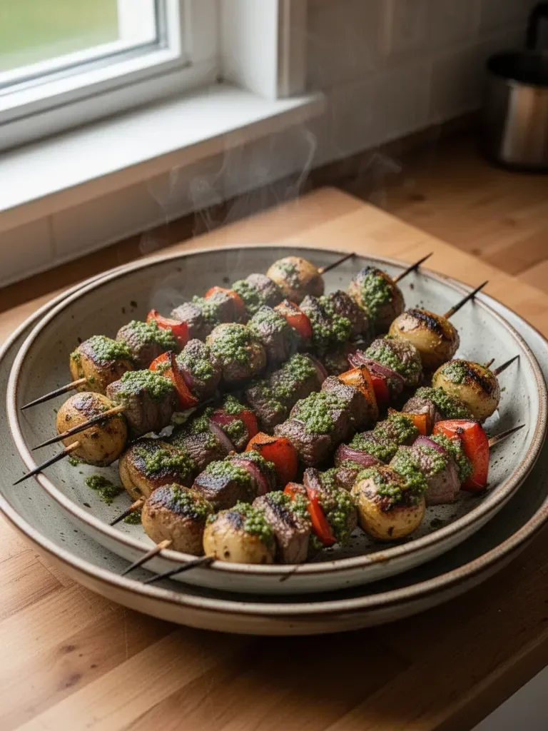 Grilled Chimichurri Steak Kabobs