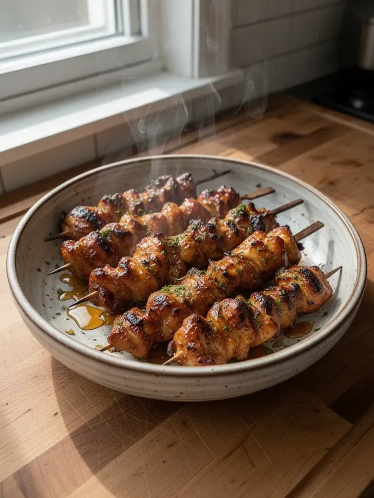 Hot Honey Grilled Chicken Skewers