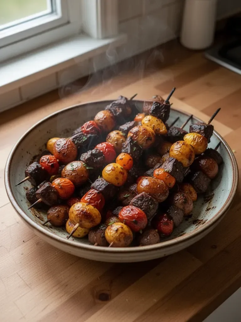 Rosemary Garlic Steak Kebabs