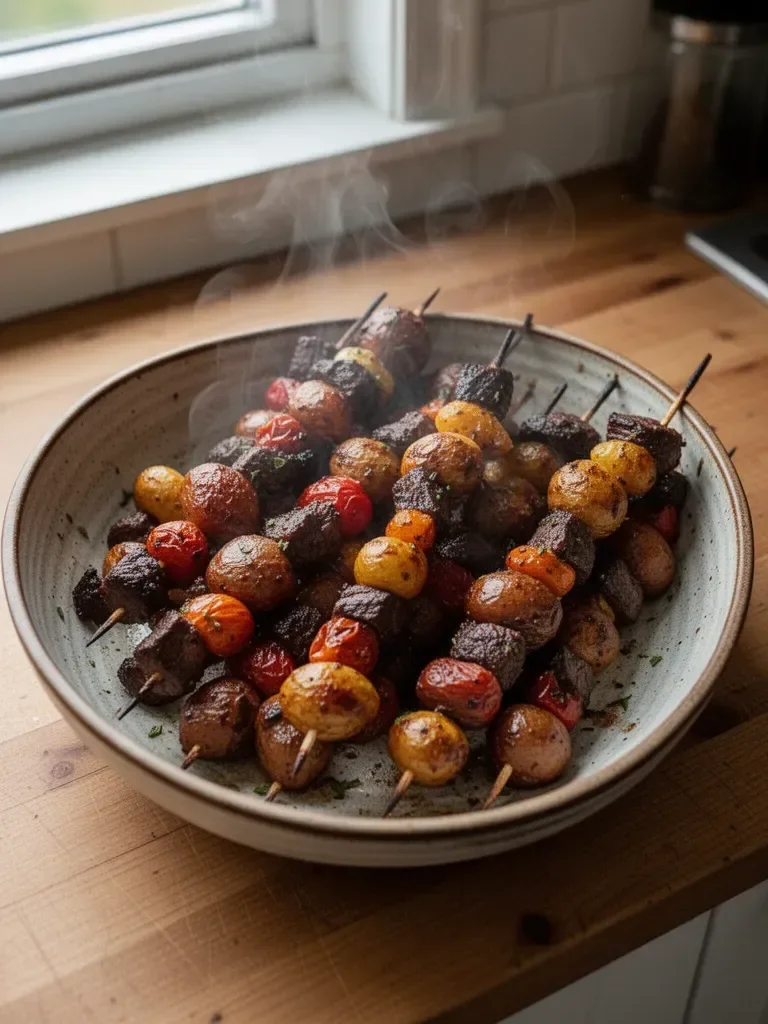 Rosemary Garlic Steak Kebabs