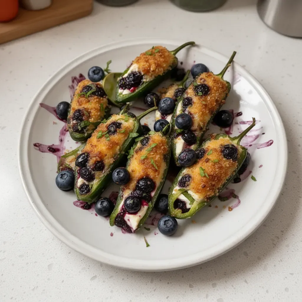 Delicious blueberry brie poppers with jalapeños, a perfect appetizer.