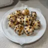 Frozen peanut butter yogurt bites, a creamy snack made with yogurt and peanut butter.