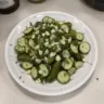 Garlic and Dill 24-Hour Refrigerator Pickles in glass jar