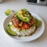 Honey Lime Chicken served with Avocado Rice Stack for a flavorful dish