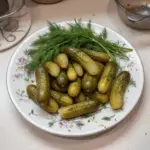 A jar of perfectly crunchy homemade dill pickles on a kitchen countertop