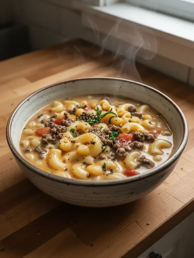 One Pot Cheesesteak Soup