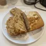 Delicious homemade sourdough banana bread with ripe bananas and nutty flavor