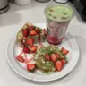 Strawberry Matcha drink from Starbucks with vibrant colors and fresh ingredients.