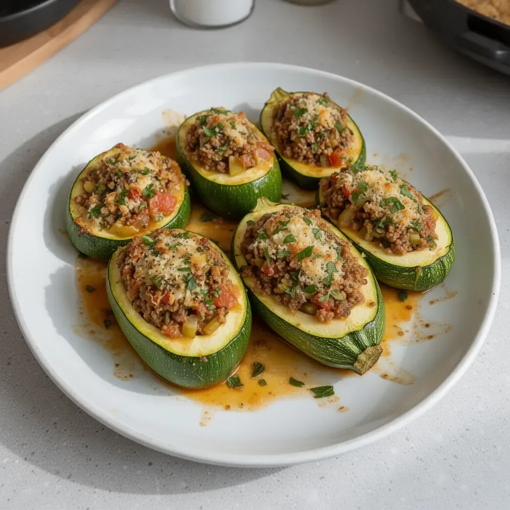 Delicious stuffed zucchini filled with savory ingredients