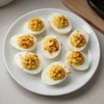 Delicious deviled eggs served on a platter as a perfect appetizer