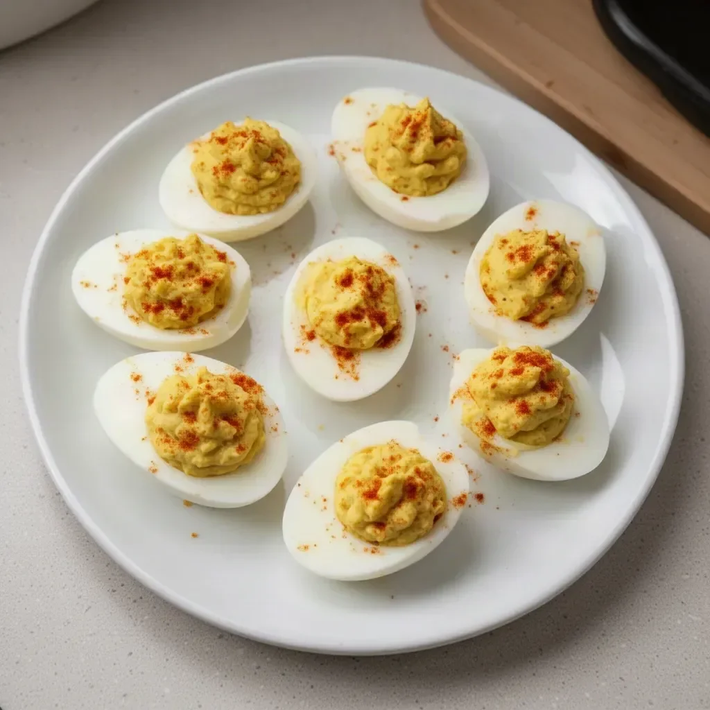 Delicious deviled eggs served on a platter as a perfect appetizer