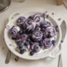 Blueberry Greek Yogurt Bites arranged on a plate, showcasing a healthy snack option