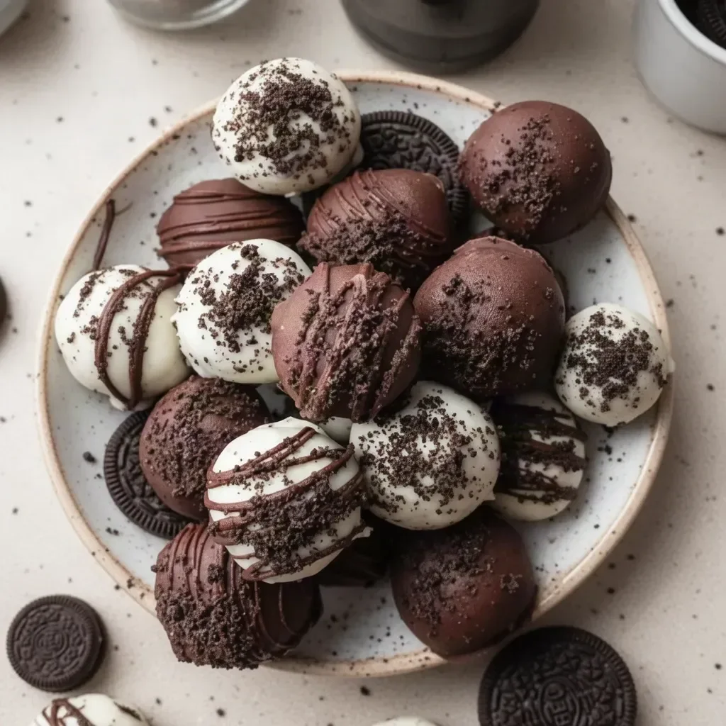 Homemade Oreo Balls ready to enjoy, a delicious chocolate dessert treat.