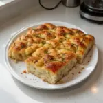 Freshly baked same day focaccia bread ready to serve.